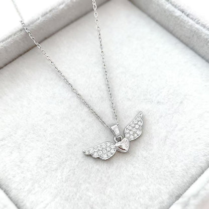 Instagram-style Light-luxury High-end Heart-shaped Angel Wings Necklace